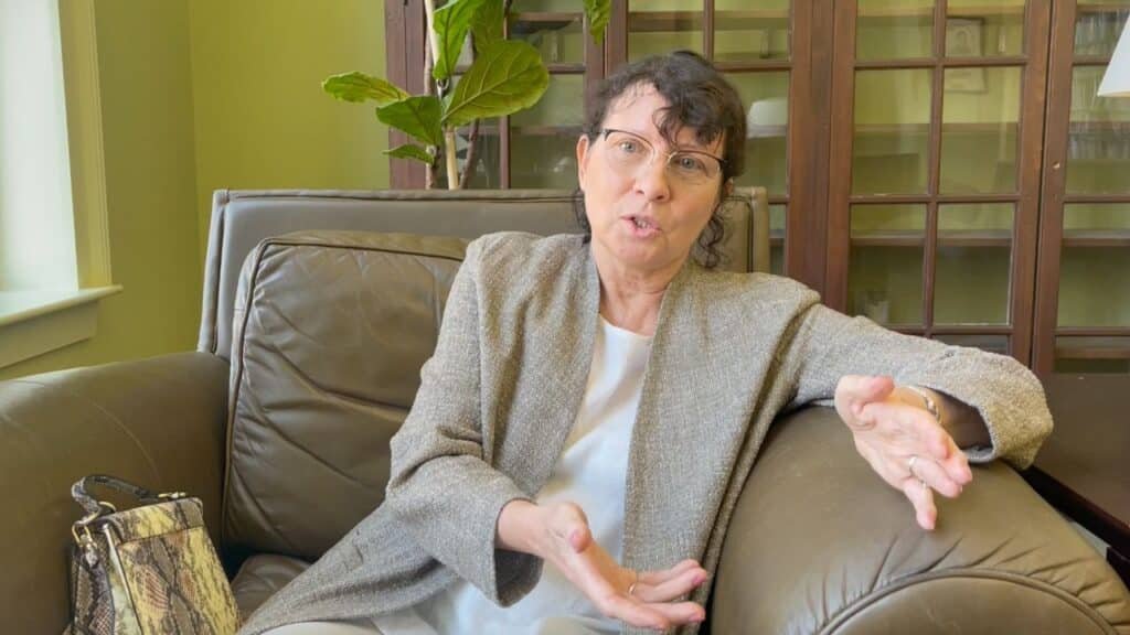 Ella Stratton speaking at the Fairhope Public Library